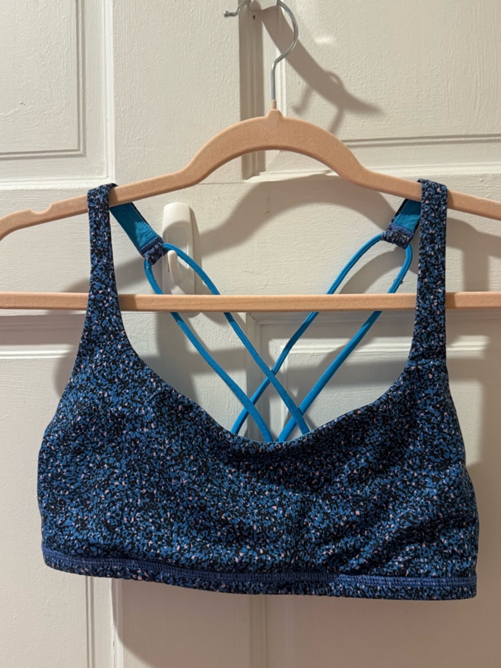 Blue Pink Speckled Free to Be Bra Lululemon